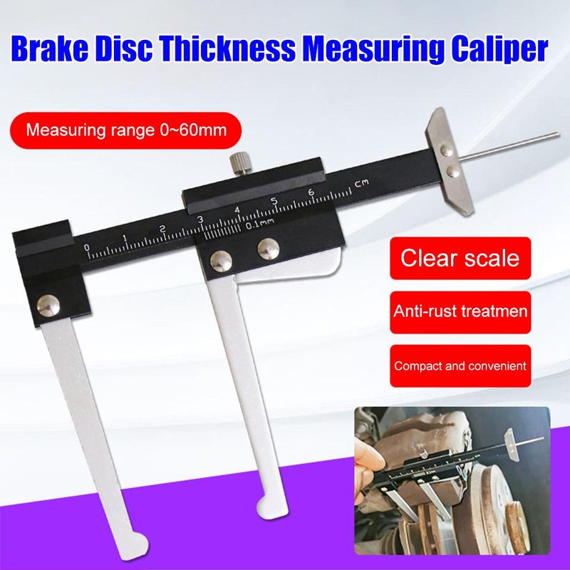 Tire Tread Depth Gauge,Portable Brake Disc Measuring Tool,0-60mm Metric Gauge Ruller,Tyre Plate Wear Depth Caliper Tool for Car Truck Motorcycle - Image 3